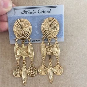 90’s deadstock vintage abstract dangle earrings